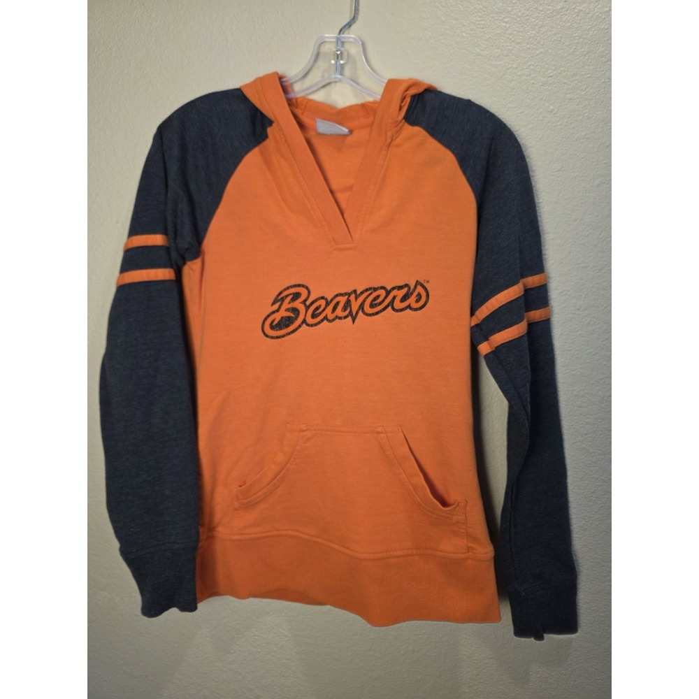 Oregon State Beavers Hoodie Sweatshirt Womens Small Orange V-Neck Columbia